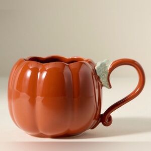 Anthropologie Orange Pumpkin Mug